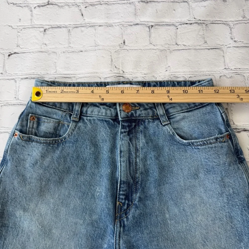 ✅ Zara Light Blue High Waist relaxed mom fit Jeans size 4 EUR 36